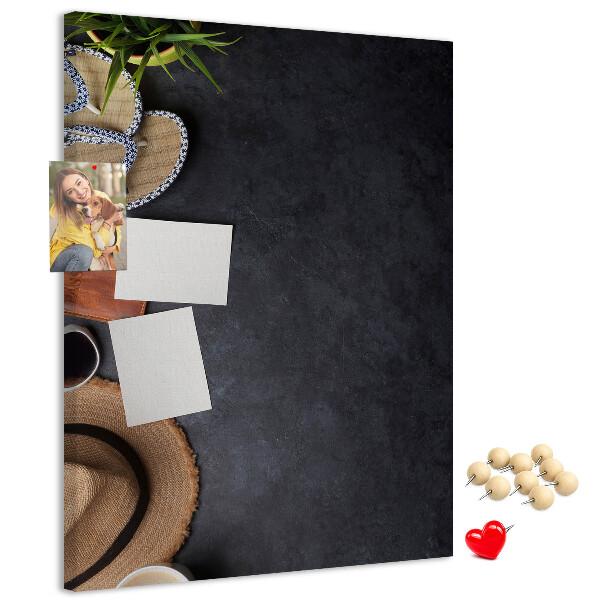 Memo cork board Stylish layout with natural accents