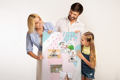 Cork notice board Abstract spots in pastel colors