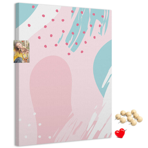 Cork notice board Abstract spots in pastel colors