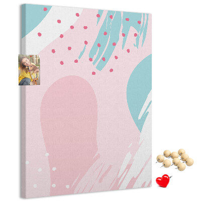 Cork notice board Abstract spots in pastel colors
