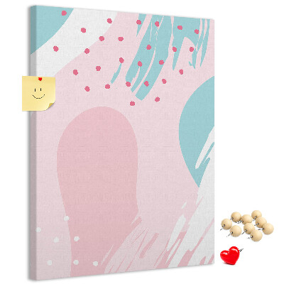 Cork notice board Abstract spots in pastel colors