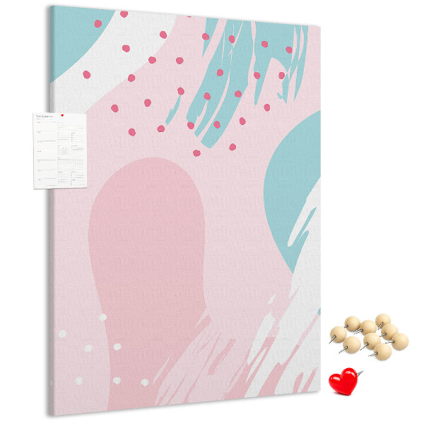 Cork notice board Abstract spots in pastel colors