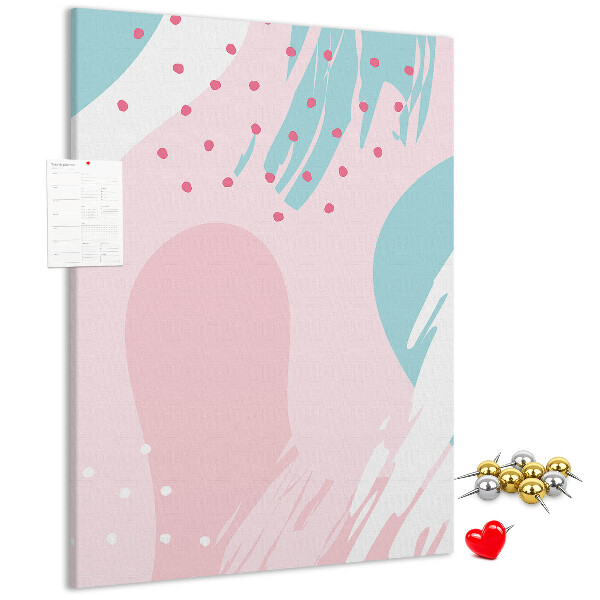 Cork notice board Abstract spots in pastel colors