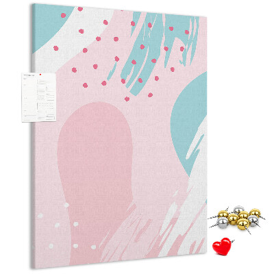 Cork notice board Abstract spots in pastel colors