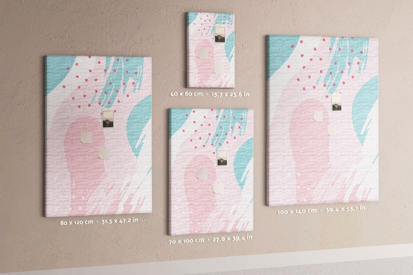 Cork notice board Abstract spots in pastel colors