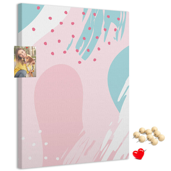 Cork notice board Abstract spots in pastel colors