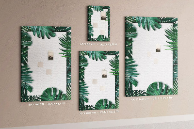 Pin board Tropical leaves surrounded by a white frame