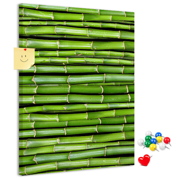Wall cork memo board Green bamboo stalks in a harmonious arrangement