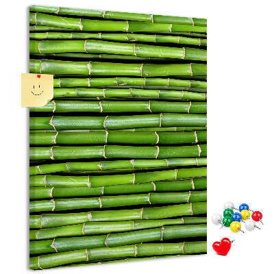 Wall cork memo board Green bamboo stalks in a harmonious arrangement