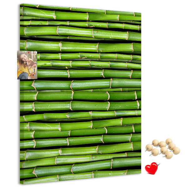 Wall cork memo board Green bamboo stalks in a harmonious arrangement