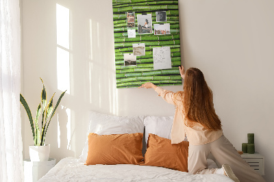 Wall cork memo board Green bamboo stalks in a harmonious arrangement