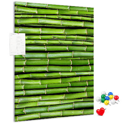 Wall cork memo board Green bamboo stalks in a harmonious arrangement