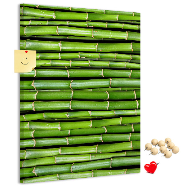 Wall cork memo board Green bamboo stalks in a harmonious arrangement
