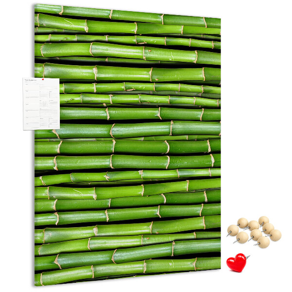 Wall cork memo board Green bamboo stalks in a harmonious arrangement