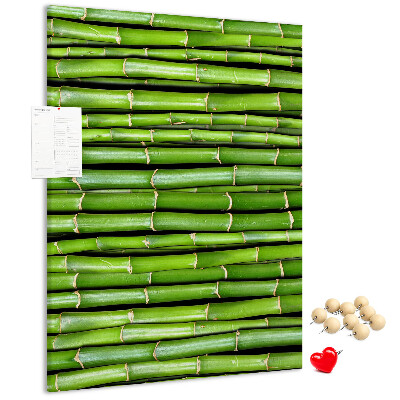 Wall cork memo board Green bamboo stalks in a harmonious arrangement