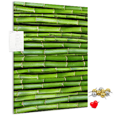 Wall cork memo board Green bamboo stalks in a harmonious arrangement