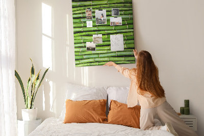 Wall cork memo board Green bamboo stalks in a harmonious arrangement