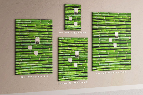 Wall cork memo board Green bamboo stalks in a harmonious arrangement
