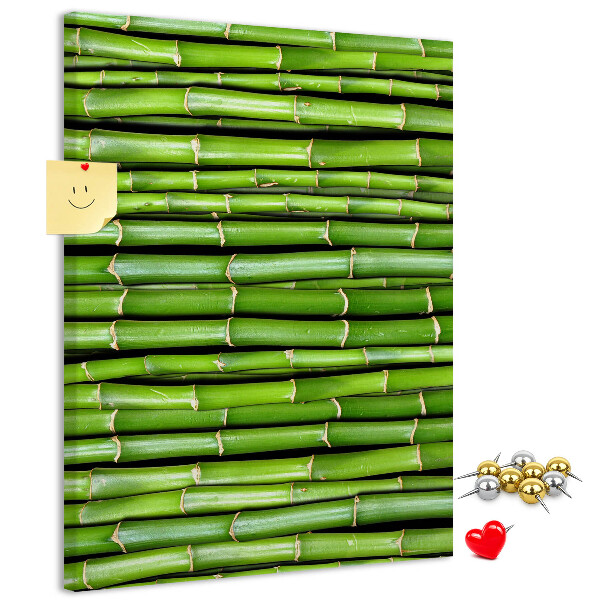 Wall cork memo board Green bamboo stalks in a harmonious arrangement