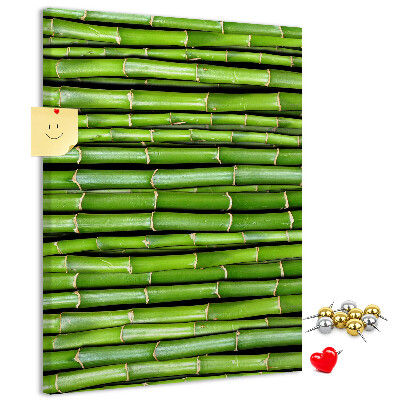 Wall cork memo board Green bamboo stalks in a harmonious arrangement