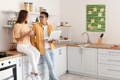 Wall cork memo board Green bamboo stalks in a harmonious arrangement