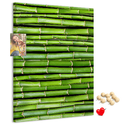 Wall cork memo board Green bamboo stalks in a harmonious arrangement