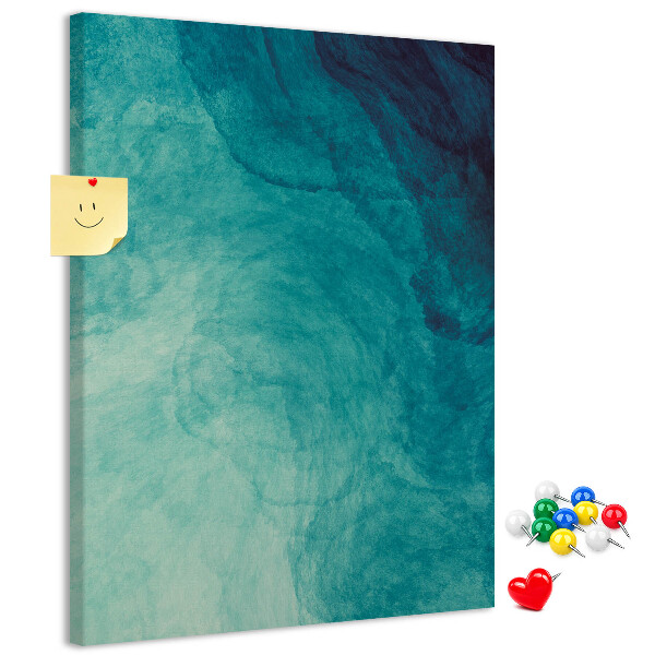 Memo cork board Abstract pattern in shades of blue