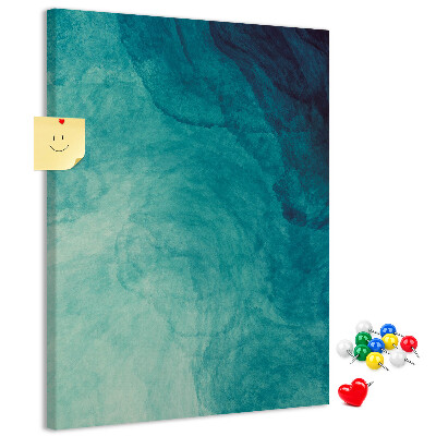 Memo cork board Abstract pattern in shades of blue