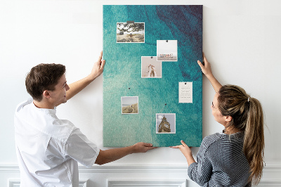 Memo cork board Abstract pattern in shades of blue
