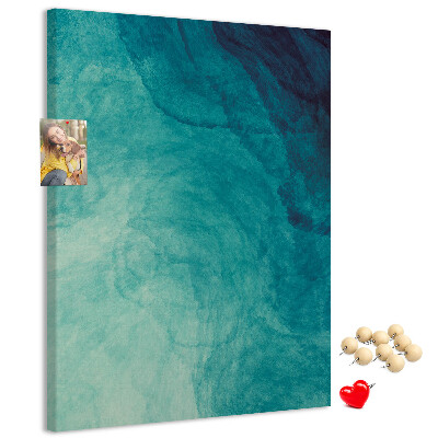 Memo cork board Abstract pattern in shades of blue