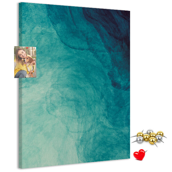 Memo cork board Abstract pattern in shades of blue
