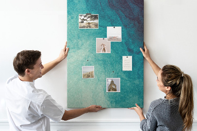 Memo cork board Abstract pattern in shades of blue
