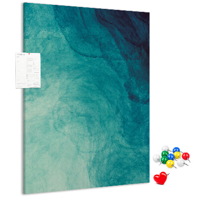 Memo cork board Abstract pattern in shades of blue