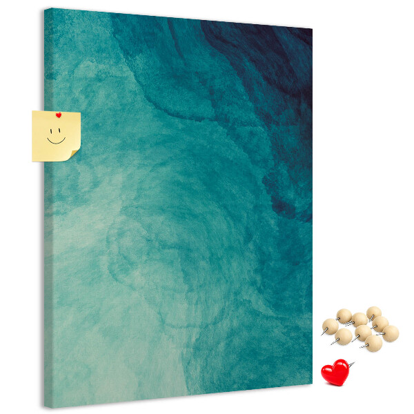 Memo cork board Abstract pattern in shades of blue
