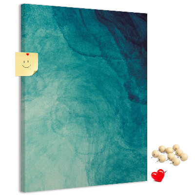 Memo cork board Abstract pattern in shades of blue