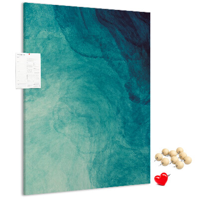 Memo cork board Abstract pattern in shades of blue