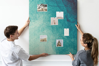 Memo cork board Abstract pattern in shades of blue