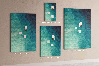 Memo cork board Abstract pattern in shades of blue