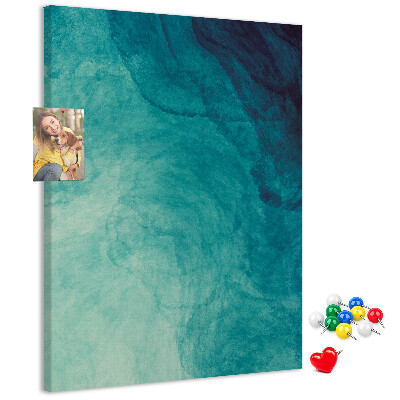 Memo cork board Abstract pattern in shades of blue
