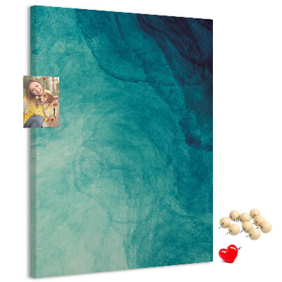 Memo cork board Abstract pattern in shades of blue