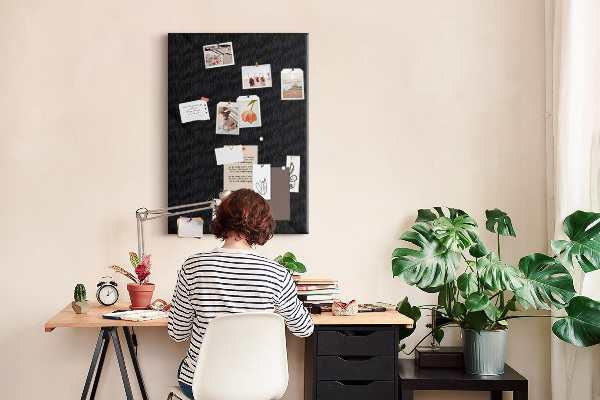 Cork notice board Black board with a minimalist design