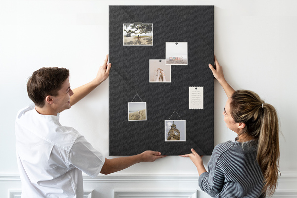 Cork notice board Black board with a minimalist design