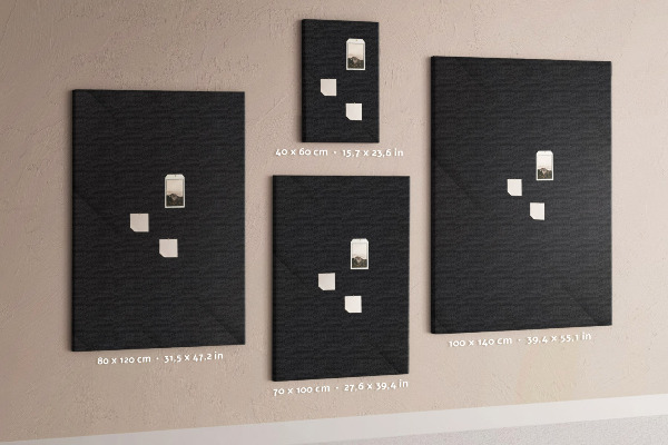 Cork notice board Black board with a minimalist design