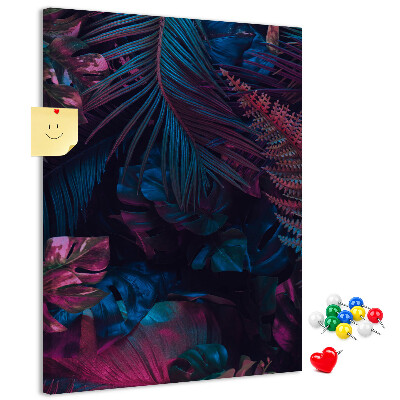Wall cork memo board A mysterious forest in intense colors