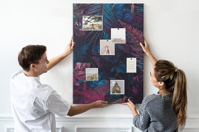 Wall cork memo board A mysterious forest in intense colors