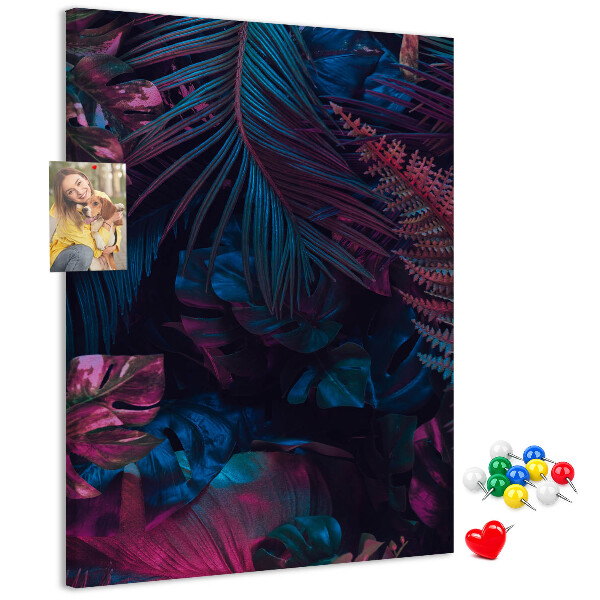 Wall cork memo board A mysterious forest in intense colors