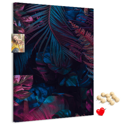 Wall cork memo board A mysterious forest in intense colors