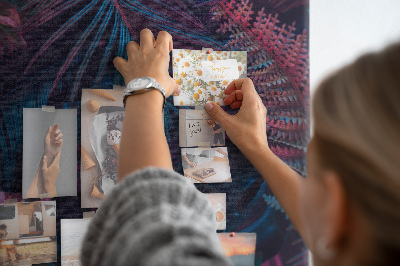 Wall cork memo board A mysterious forest in intense colors