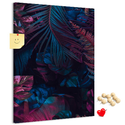 Wall cork memo board A mysterious forest in intense colors