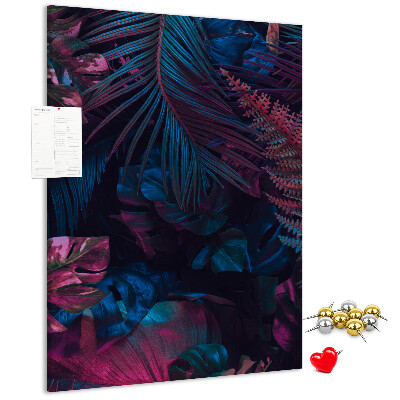Wall cork memo board A mysterious forest in intense colors